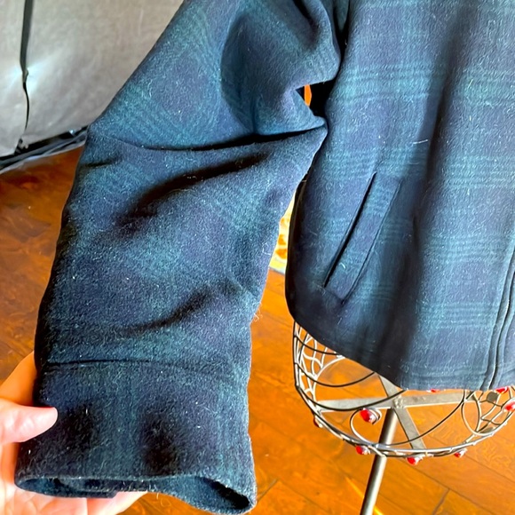 ⚔️⚔️⚔️BOGOHO ⚔️⚔️⚔️Blue and Green Plaid Wool Blend Jacket - Picture 4 of 10